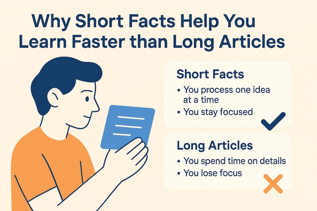 Why short facts help you learn faster than long articles